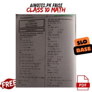 Math Chapter 2 CLASS 10 Fbise