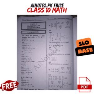 Math Chapter 3 CLASS 10 Fbise