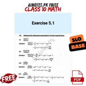 Math Chapter 5 CLASS 10 Fbise