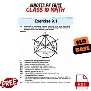 Math Chapter 9 CLASS 10 Fbise